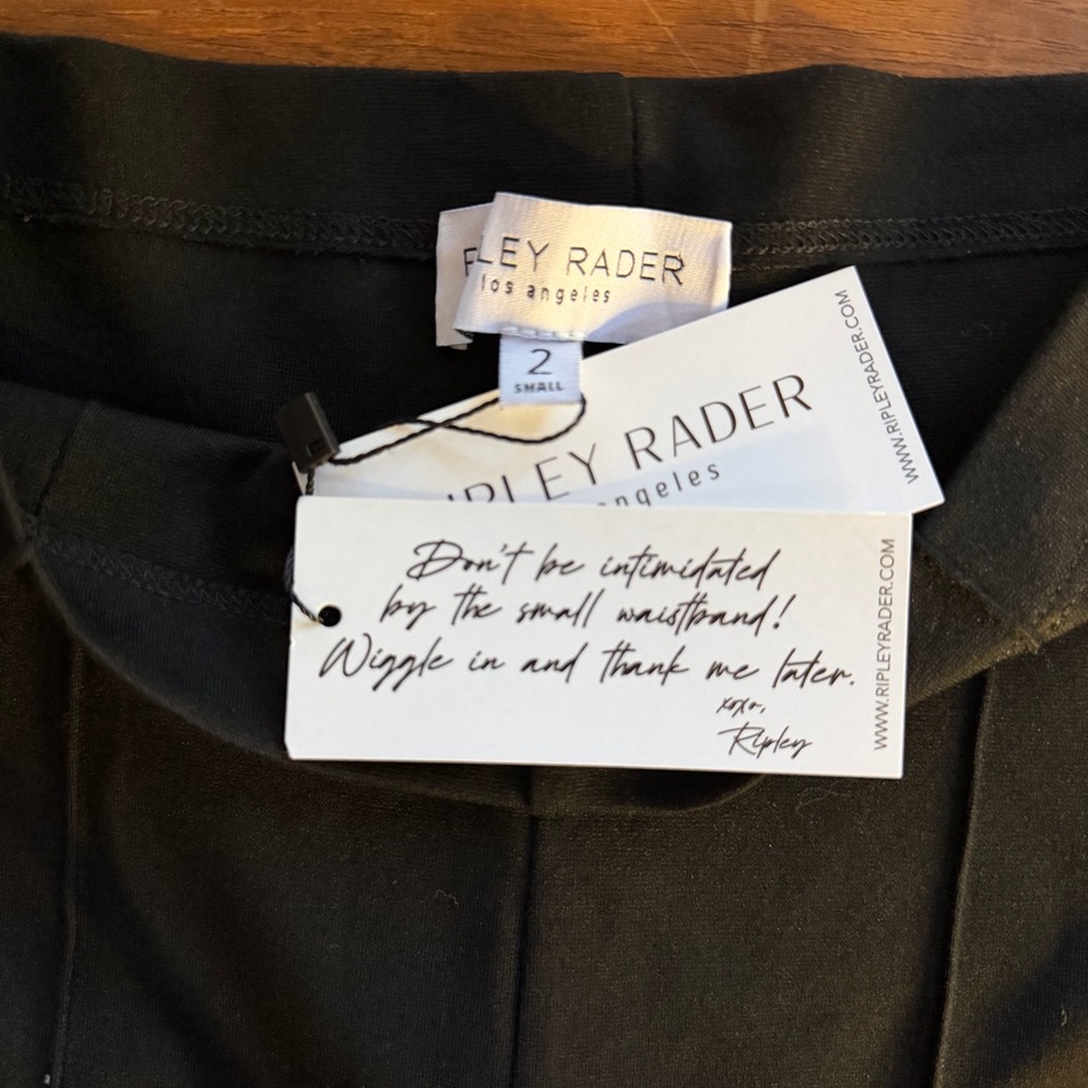 Ripley Rader Black Ponte Knit Wide Leg Pants High Waist cropped Size small NWT - Picture 7 of 10